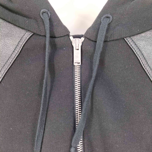 サンローランパリ SAINT LAURENT PARIS フランス製 レザーヨーク ジップパーカー メンズ import:L
