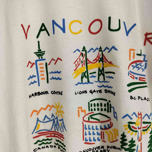 フルーツオブザルーム FRUIT OF THE LOOM 90s- MADE IN CANADA 袖裾シングル VANCOUVER フロントプリントクルーネックTシャツ メンズ S