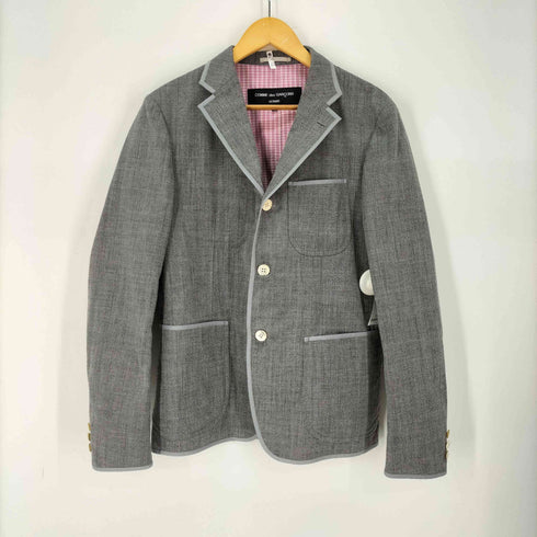 コムデギャルソンオム COMME des GARCONS HOMME 裏地チェック パイピング 3B テーラードジャケット & ストレートパンツ セットアップ メンズ ジャケット:M / パンツ:M
