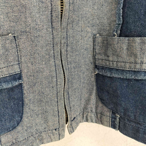 フロント切替ジップデニムジャケット レディース M