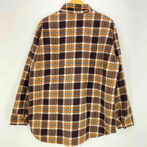 ジェーシーペニー JC Penney 60-70s QUILTED SHIRT 襟芯 マドラスチェック キルティング フランネルシャツ メンズ import:XL