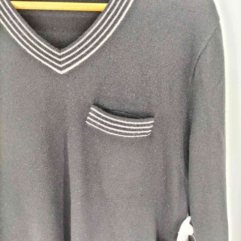 アンダーカバー UNDERCOVER Undercoverism カシミヤ100% Vネック ボーダー ニット メンズ JPN:3