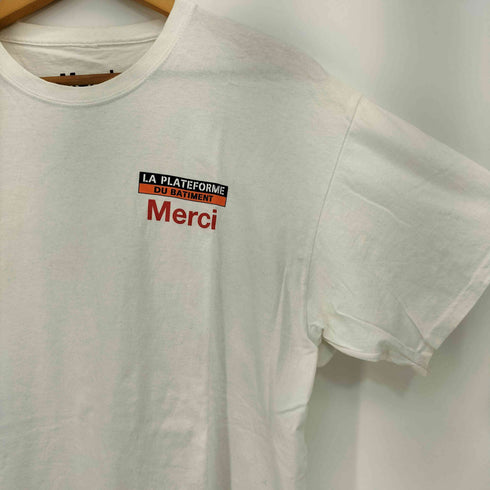Merci Paris×La Plateforme 23ss 両面プリント クルーネック半袖 Tシャツ メンズ import:L