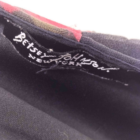 BETSEY JOHNSON. Y2K シルク切替 レース フラワープリント スカート レディース