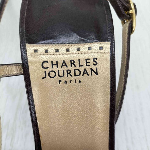 シャルルジョルダン CHARLES JOURDAN レザースエード スリングバックサンダル レディース 37½