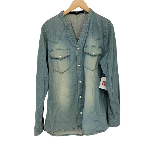 ノーアイディー NO ID. ノーカラーデニム L/S デニムウエスタンシャツ メンズ 1