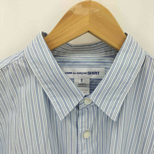 コムデギャルソンシャツ COMME des GARCONS SHIRT フランス製 ストライプ 半袖シャツ メンズ X