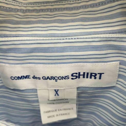 コムデギャルソンシャツ COMME des GARCONS SHIRT フランス製 ストライプ 半袖シャツ メンズ X