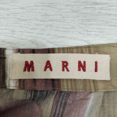 マルニ MARNI イタリア製 総柄 ひざ丈タックスカート レディース EUR:40-42