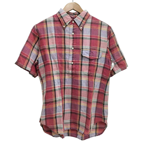 カトー KATO マドラス チェック S/S プルオーバー シャツ メンズ