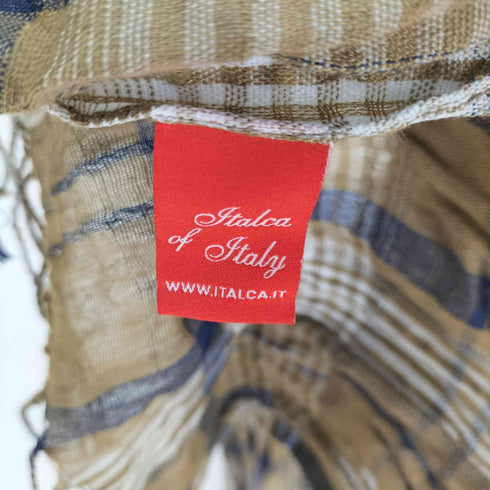 Italca of Italy ストール リネン混 チェック ストール レディース ONE SIZE