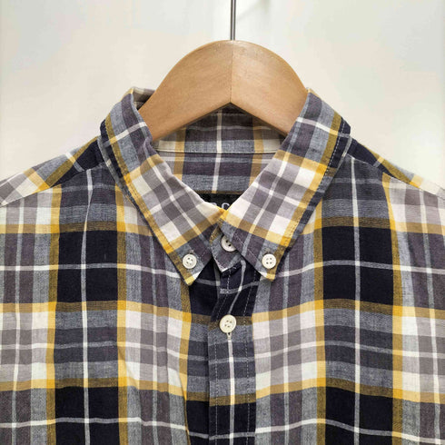 アーペーセー A.P.C. コットン リネン チェック L/S ボタンダウン シャツ メンズ import:S