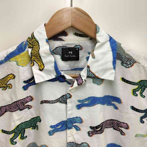 ピーエスポールスミス PS Paul Smith アニマル 総柄 S/S オープンカラー シャツ メンズ import:M