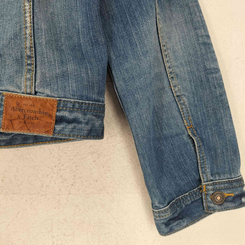 アバクロンビーアンドフィッチ Abercrombie & Fitch クロップドデニムトラッカージャケット Y2K レディース M
