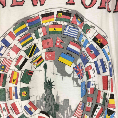 90S EVANSボディ 全国旗 シングルステッチ S/S Tシャツ メンズ import:XL