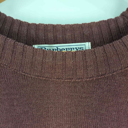 バーバリーズ BURBERRYS イングランド製 パネルレザー コマンドセーター ウールニット メンズ UK:42