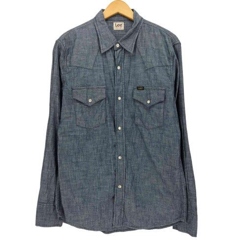 リー Lee 復刻 SANFORIZED サンフォライズド デニム シャンブレー ウエスタン L/S シャツ メンズ 16 1/2