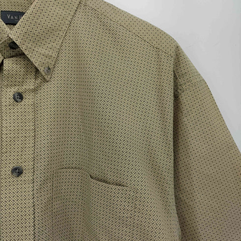 ヴァンヒューゼン VAN HEUSEN 90S 韓国製 総柄 ボタンダウン S/S シャツ メンズ import:M