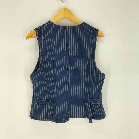 ローレンラルフローレン LAUREN RALPH LAUREN リネン混 デニムストライプベスト レディース import:L