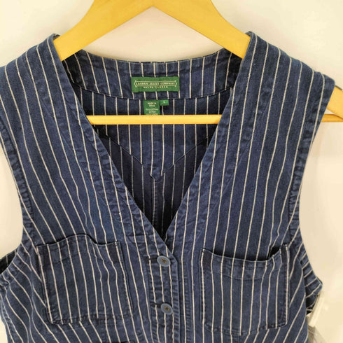 ローレンラルフローレン LAUREN RALPH LAUREN リネン混 デニムストライプベスト レディース import:L