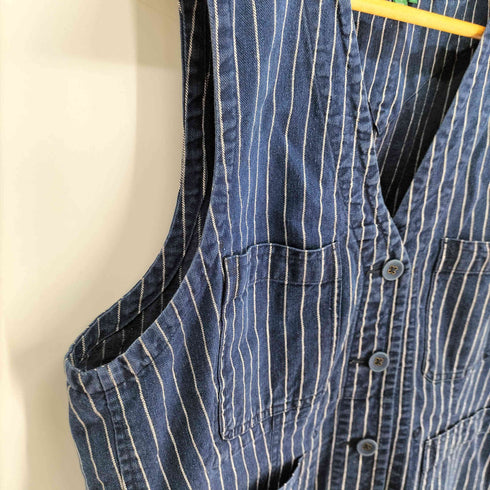 ローレンラルフローレン LAUREN RALPH LAUREN リネン混 デニムストライプベスト レディース import:L