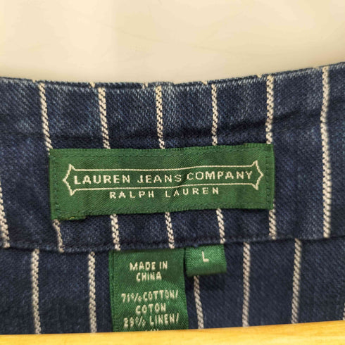 ローレンラルフローレン LAUREN RALPH LAUREN リネン混 デニムストライプベスト レディース import:L