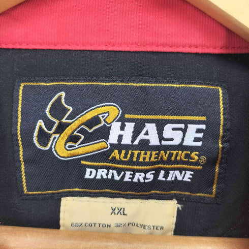 チェイス CHASE レーシング ロゴ刺繍ハーフジップコットンカットソー メンズ XXL