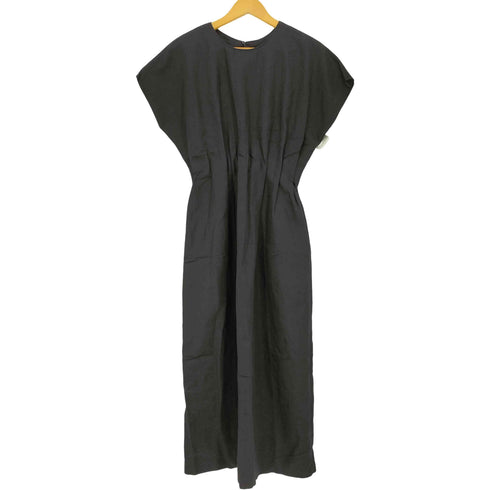 ザラ ZARA 25ss ZW WOMAN COLLECTION プリーツ入りミディワンピース ブラック Mサイズ レディース import:S