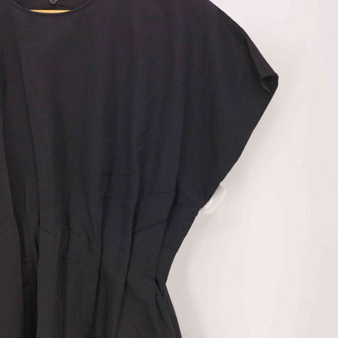 ザラ ZARA 25ss ZW WOMAN COLLECTION プリーツ入りミディワンピース ブラック Mサイズ レディース import:S
