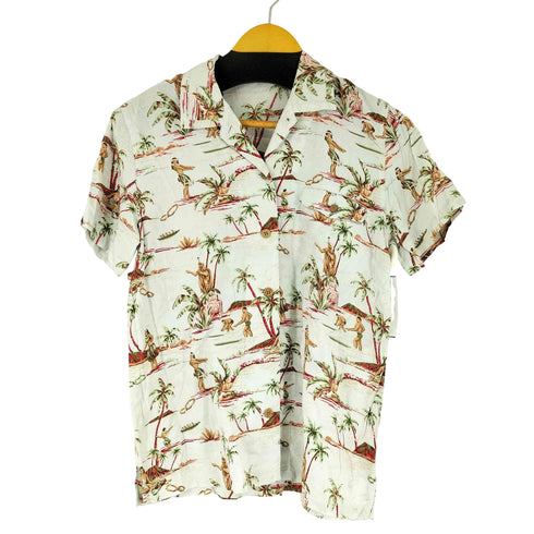 マドモアゼルノンノン mademoiselle NON NON S/S レーヨン アロハシャツ レディース JPN:M