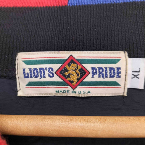 LION'S PRIDE USA製 フロント刺繍Vネックピステ メンズ XL