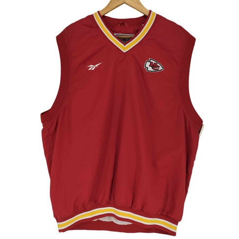 リーボック Reebok NFL ロゴ刺繍Vネックベスト メンズ L