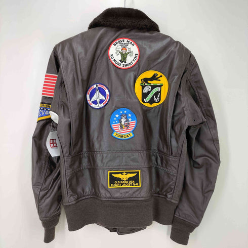 ユーエスネイビー U.S.NAVY 86年製 ワッペン G-1 FLIGHT JACKET レザー フライト ジャケット メンズ US:38