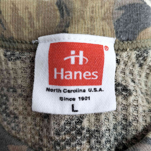 ヘインズ Hanes MADE IN USA リアルツリーカモ柄 サーマル カットソー メンズ JPN:L