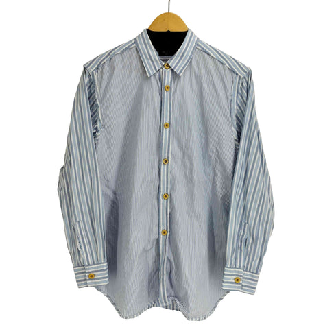 コムデギャルソンオムプリュス COMME des GARCONS HOMME PLUS 02AW 四つの黒期 ドッキング切替デザイン L/S ストライプシャツ メンズ
