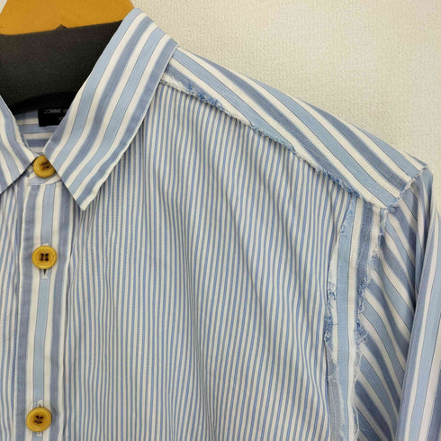コムデギャルソンオムプリュス COMME des GARCONS HOMME PLUS 02AW 四つの黒期 ドッキング切替デザイン L/S ストライプシャツ メンズ