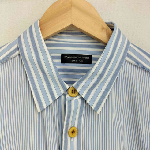 コムデギャルソンオムプリュス COMME des GARCONS HOMME PLUS 02AW 四つの黒期 ドッキング切替デザイン L/S ストライプシャツ メンズ
