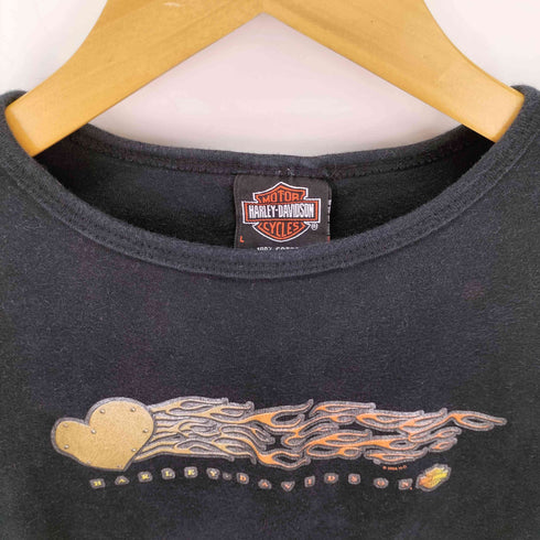ハーレーダビッドソン HARLEY-DAVIDSON ハートロゴプリント Tシャツ Y2K レディース import:L