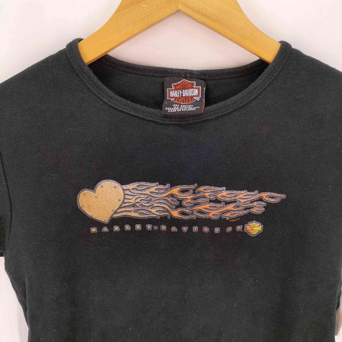ハーレーダビッドソン HARLEY-DAVIDSON ハートロゴプリント Tシャツ Y2K レディース import:L