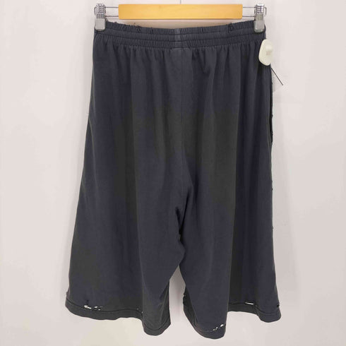 バレンシアガ BALENCIAGA 24aw LARGE SHORTS ダブルリングロゴ ダメージ加工 スウェットショーツ メンズ XXS