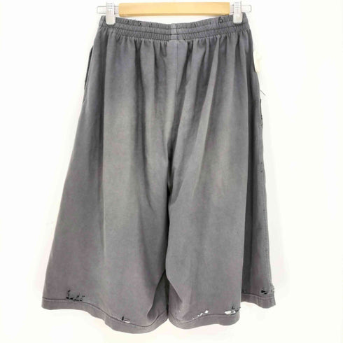 バレンシアガ BALENCIAGA 24aw LARGE SHORTS ダブルリングロゴ ダメージ加工 スウェットショーツ メンズ XXS
