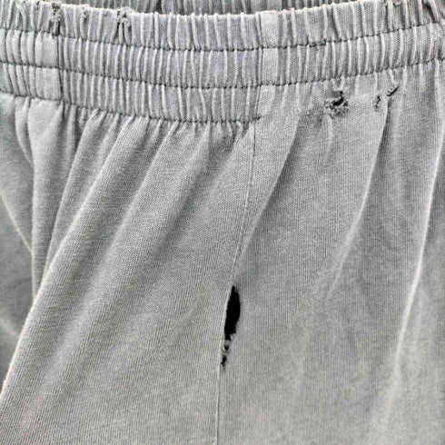 バレンシアガ BALENCIAGA 24aw LARGE SHORTS ダブルリングロゴ ダメージ加工 スウェットショーツ メンズ XXS