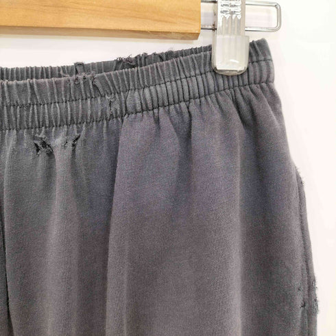 バレンシアガ BALENCIAGA 24aw LARGE SHORTS ダブルリングロゴ ダメージ加工 スウェットショーツ メンズ XXS