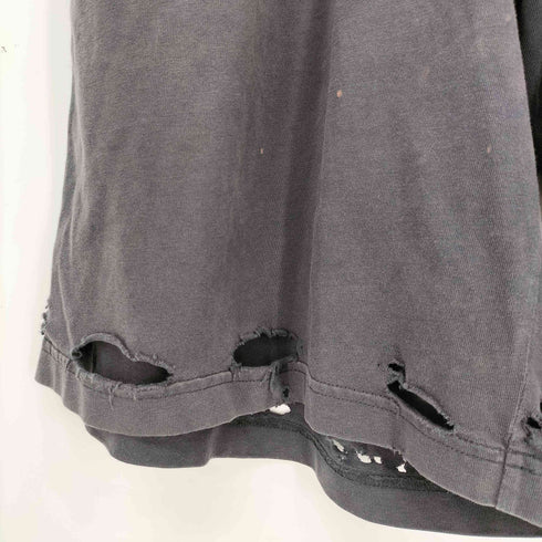 バレンシアガ BALENCIAGA 24aw LARGE SHORTS ダブルリングロゴ ダメージ加工 スウェットショーツ メンズ XXS