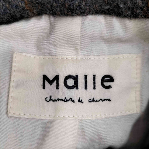 マルシャンブルドゥシャーム Malle chambre de charme ウール チェック ノーカラー コート レディース FREE