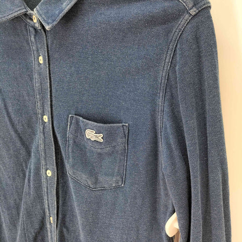 ラコステ LACOSTE インディゴ鹿の子地シャツ レディース JPN:36