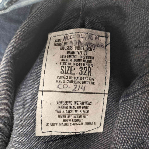 ユーエスネイビー U.S.NAVY 87年製 フレア セーラーデニムパンツ メンズ 32R