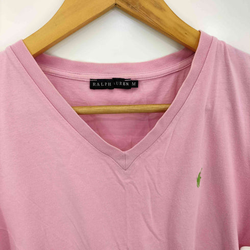 ラルフローレン RALPH LAUREN ポニー刺繍 Vネック 半袖 Tシャツ レディース import:M