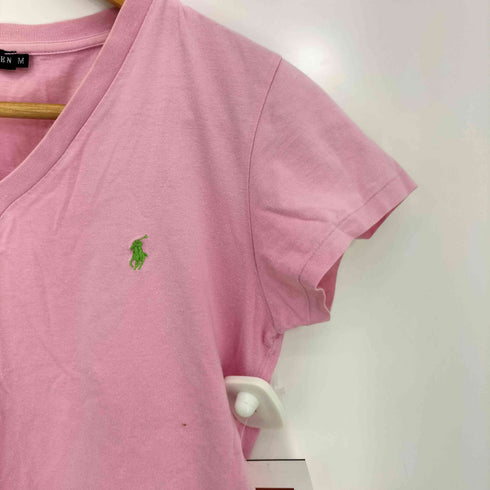 ラルフローレン RALPH LAUREN ポニー刺繍 Vネック 半袖 Tシャツ レディース import:M