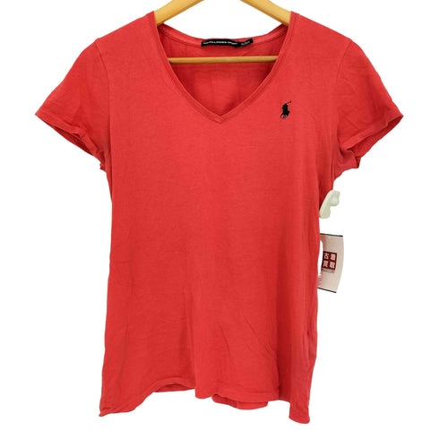 ラルフローレンスポーツ RALPH LAUREN SPORT ポニー刺繍 Vネック 半袖Tシャツ レディース import:M
